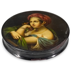 Antique Stobwasser 'La Soeur de Didon' Lacquer Snuff Box