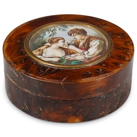 Antique French Burl Wood Snuff Box