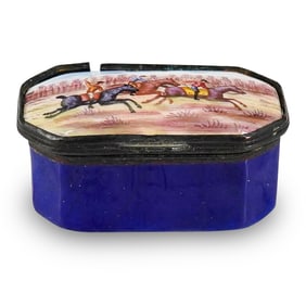 Battersea Horse Racing Enamel Snuff Box