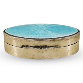 Vintage Sterling Silver and Enamel Snuff Box