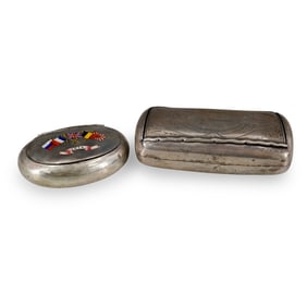 (2 Pc) Vintage Sterling Silver Snuff Boxes