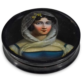 Antique Stobwasser 'L'Agreable' Lacquer Snuff Box