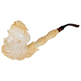 Carved Meerschaum Musketeer Smoking Pipe