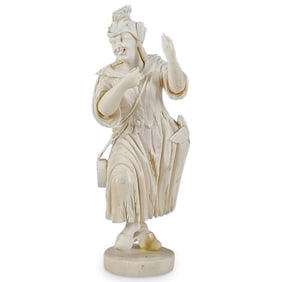 19th Century French Carved Bone Dancer Figurine