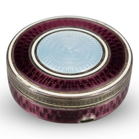 Vintage Silver and Enamel Snuff Box