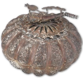 Early Cambodian Silver Gourd Bettle Box