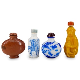 (4 Pc) Antique Chinese Carved Snuff Bottles