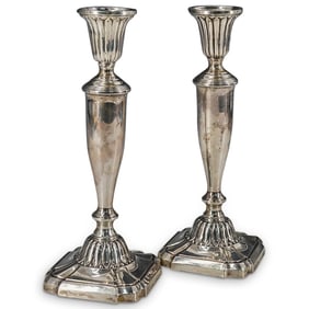 Pair Of Sterling Silver Towle Candlesticks