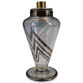 Art Deco Silver Overlay Cocktail Shaker