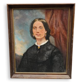 Antique Oil On Canvas Portrait Painting