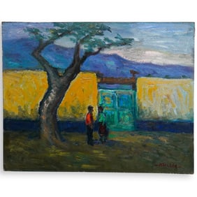 Alfredo Alcalde (Peuvrian, B. 1961) Oil on Masonite Painting