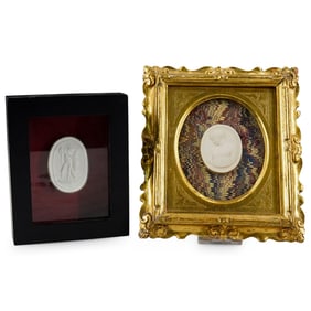 (2 Pc) Italian Framed Intaglios