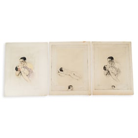 (3 Pc) Edouard Chimot Etchings & Artist's Proof Etching