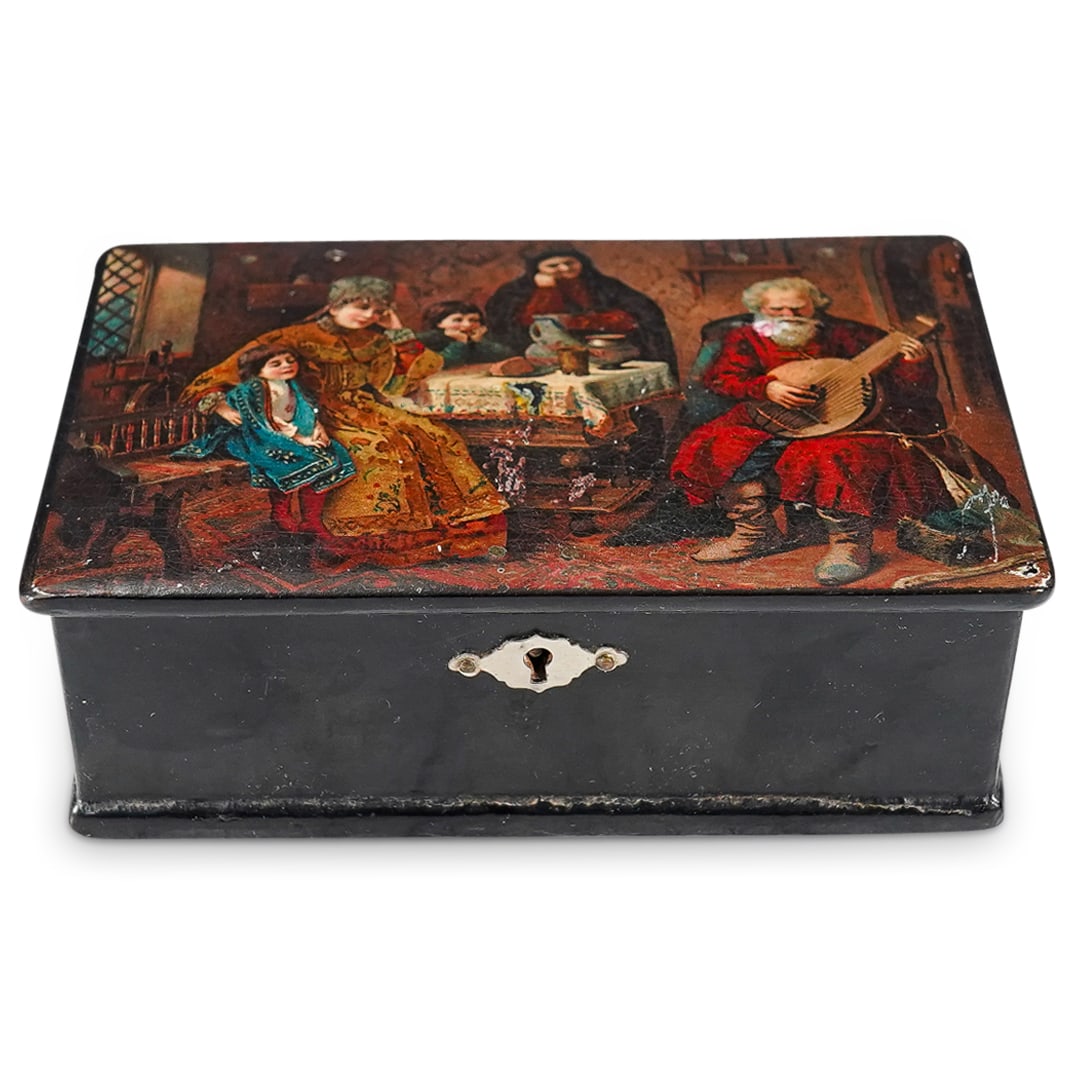 Russian Lacquered Folklore Box (1 of 6)