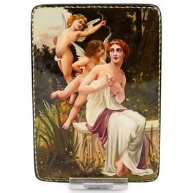 Russian Lacquer Box 'In The Garden Of Cupid'