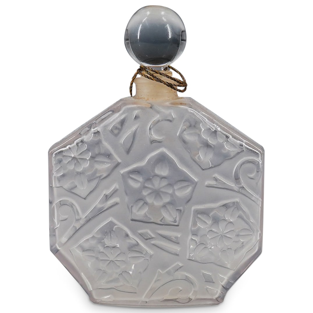 Vintage JC Brosseau 'Ombre Rose' Perfume Bottle: DESCRIPTION: Vintage Jean Charles Brosseau, Ombre Rose, 'Pink Shadow' perfume bottle, designed with octagonal form, and etched floral motifs. Marked 'JC Brosseau', and 'Made in France'. CIRCA: 20th Ce