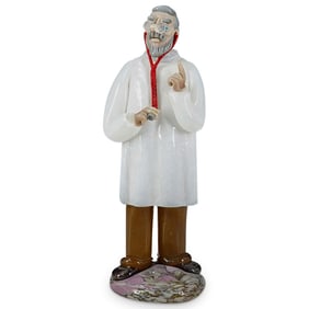 Bohemian Czech Glass Physician Figurine Sculpture