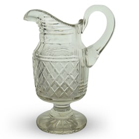 English Cut Glass Handled Water Jug