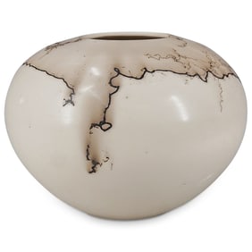 Michael Morier (American, 1938-2008) Burnished Horse Hair Pottery Vessel