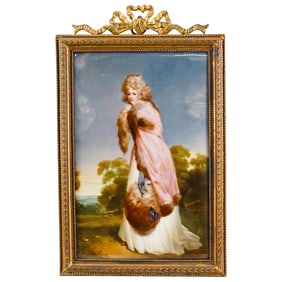 Antique Hutschenreuther Porcelain Hand Painted Plaque
