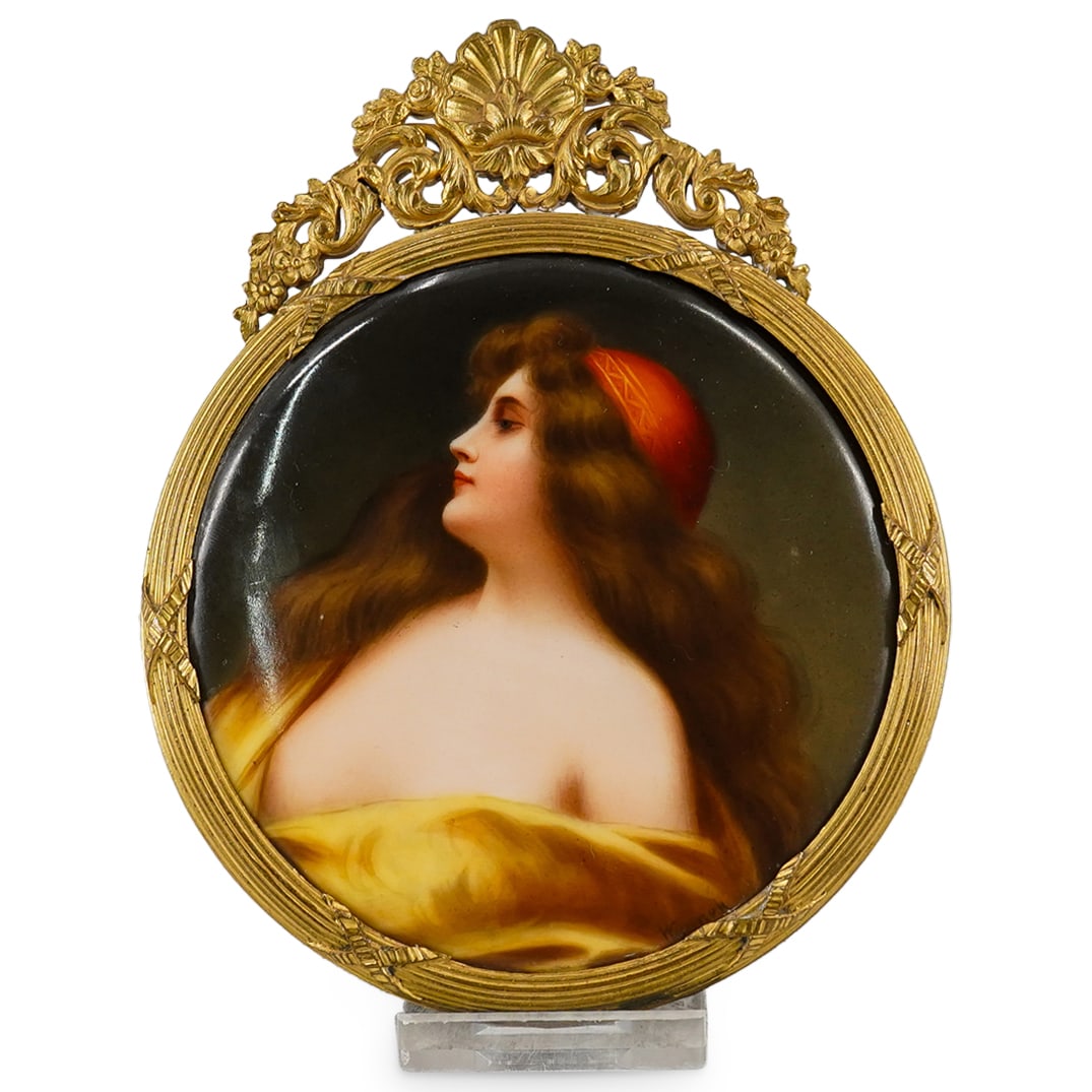 Antique German HR Hutschenreuther Porcelain Plaque (1 of 4)