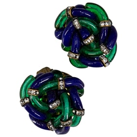 Vintage Archimede Seguso For Chanel Murano Glass Earrings