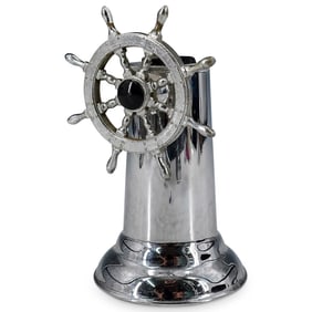 Art Deco Chrome Ship's Wheel Lighter
