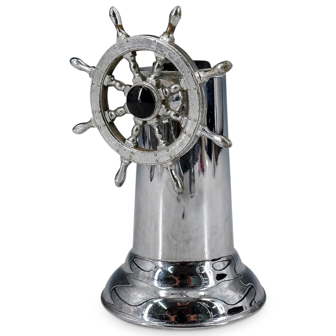 Art Deco Chrome Ship's Wheel Lighter (1 of 5)