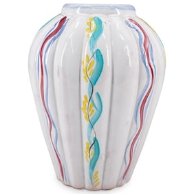 Mid Century Arabia Terracotta Ribbed Vase