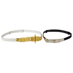 (2 Pc) VIntage Judith Leiber Leather & Suede Belts