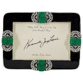 Kenneth Jay Lane Enameled & Jeweled Photo Frame