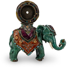 Jay Strongwater Enameled Elephant Clock Base