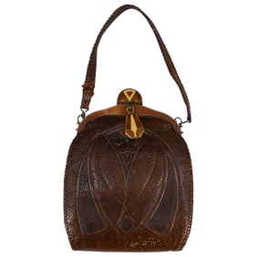 Reedcraft Art Nouveau Tooled Leather Purse