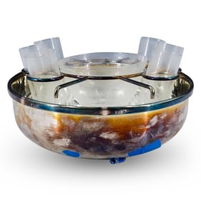 Argentium Silver Plated Caviar Server W/ Vodka Glasses