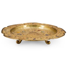 Oriental Enameled Metal Platter