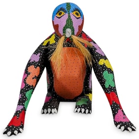 Oaxacan Hand Carved & Painted Wooden Rabbit