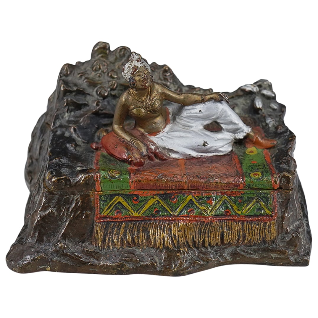 Franz Bergman (Austria, 1861-1936) Orientalist Cold Painted Bronze Box (1 of 7)