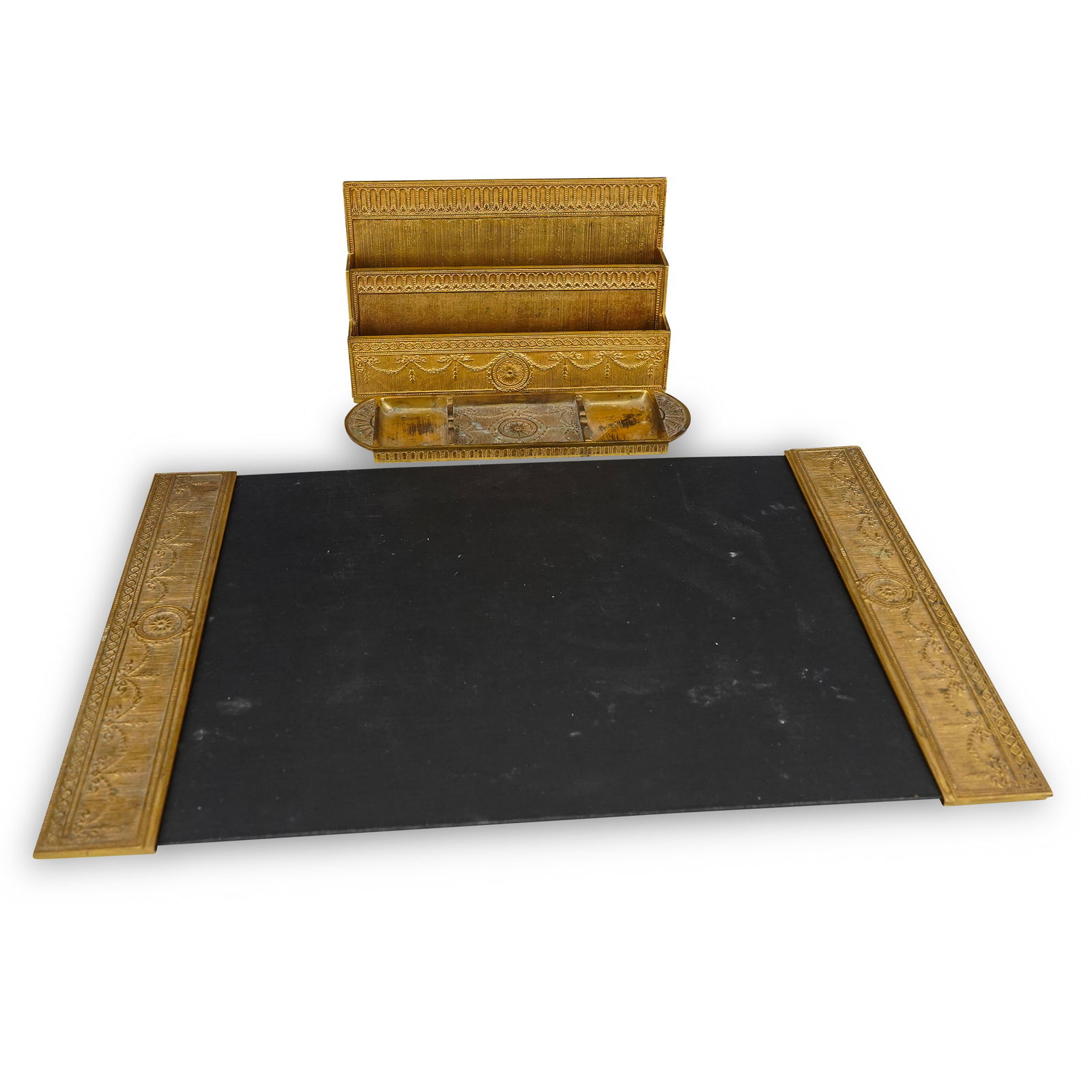 (4 Pc) Tiffany Studios Gilt Bronze "Adams" Desk Items (1 of 9)