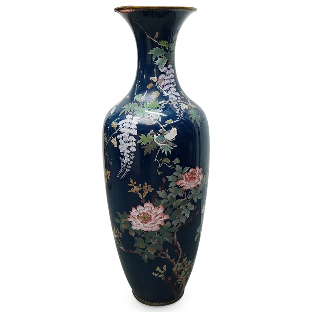 Monumental Japanese Cloisonne Floor Vase Auction