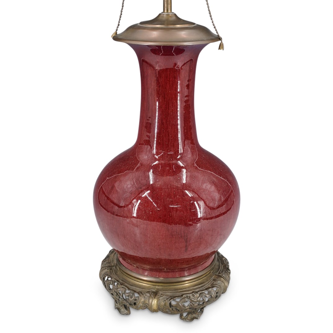 Antique Chinese Oxblood Glazed Porcelain Vase Lamp (1 of 5)