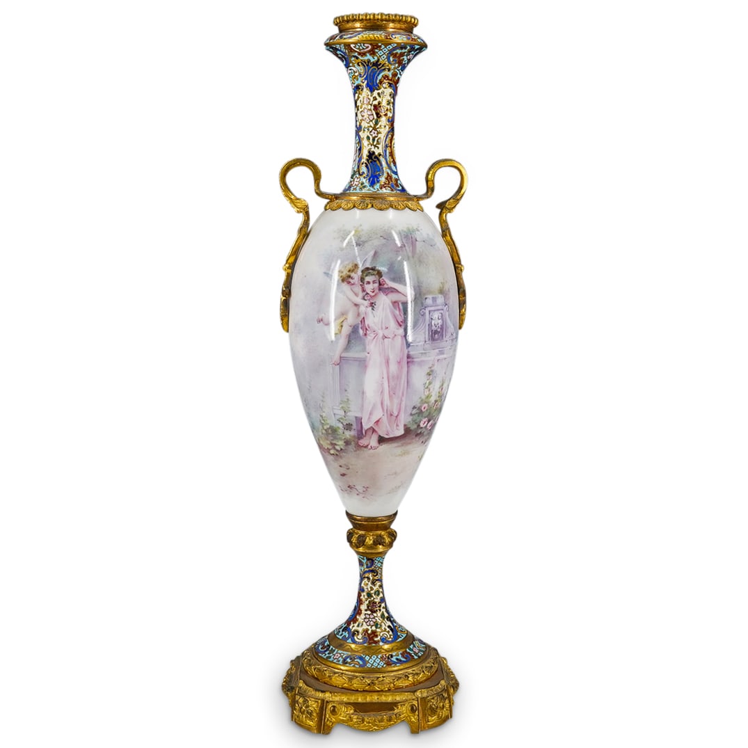 Antique Sevres Champleve And Porcelain Urn (1 of 9)