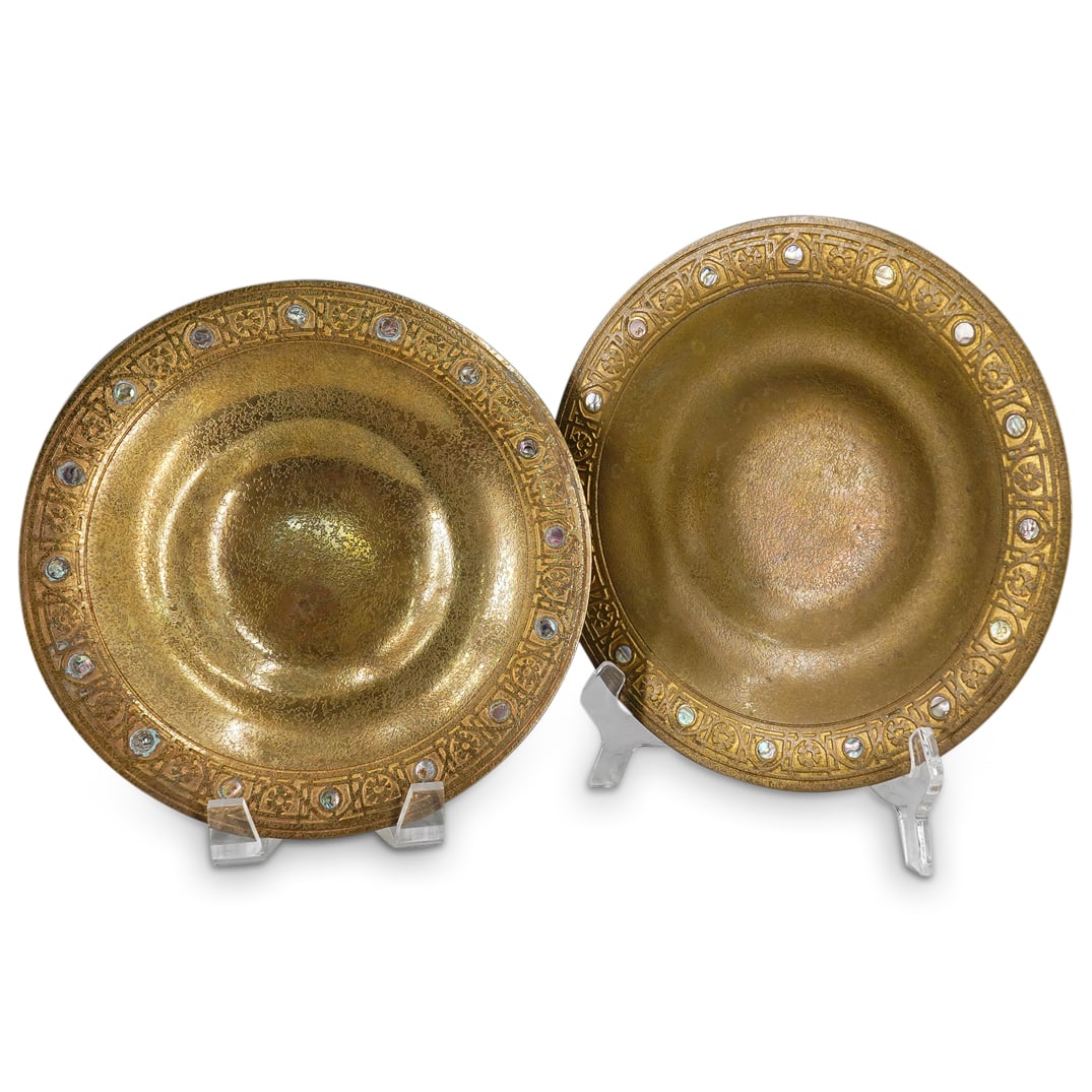 Pair Tiffany Studios Gilt Bronze & MOP "Abalone" Bowls (1 of 11)