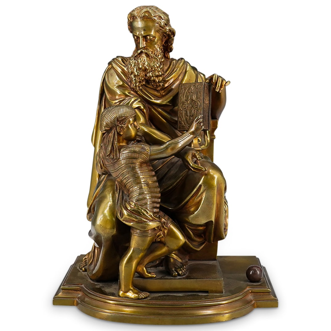 Duchoiselle Gilt Bronze "The Calling of Samuel" Sculpture (1 of 9)