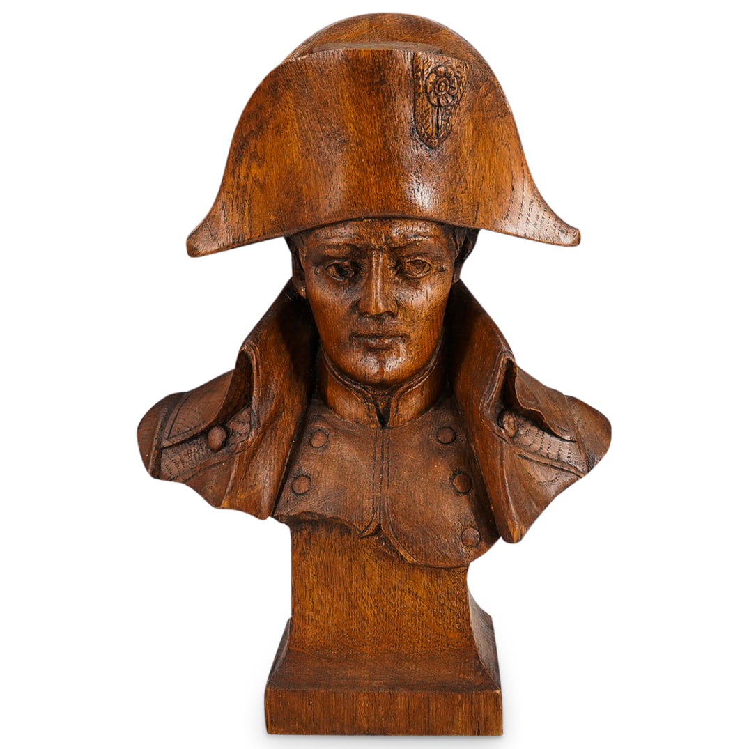 Vintage Carved Wood Napoleon Bust (1 of 5)