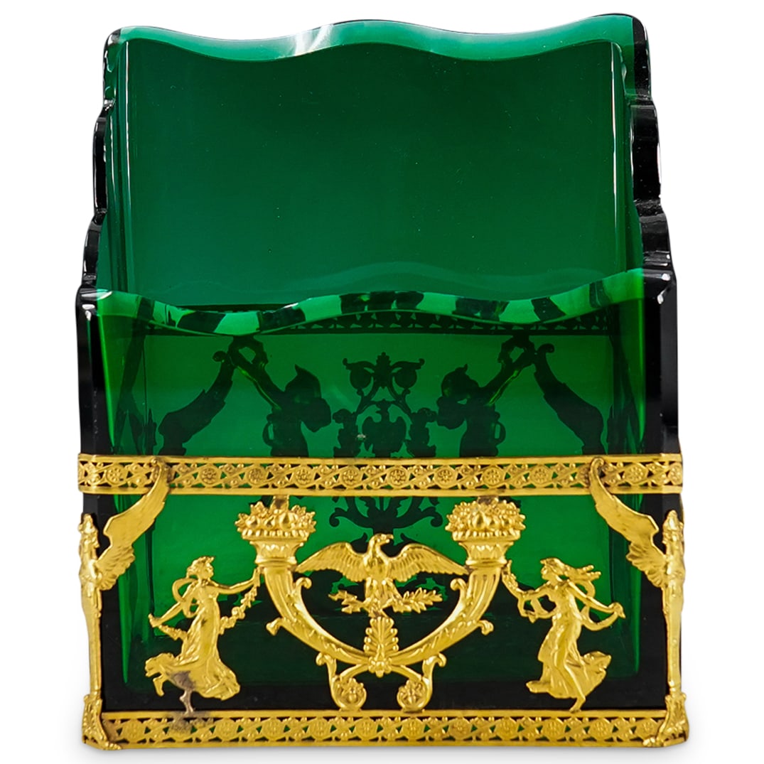 Antique French Empire Style Glass And Gilt Brass Letter Holder (1 of 6)