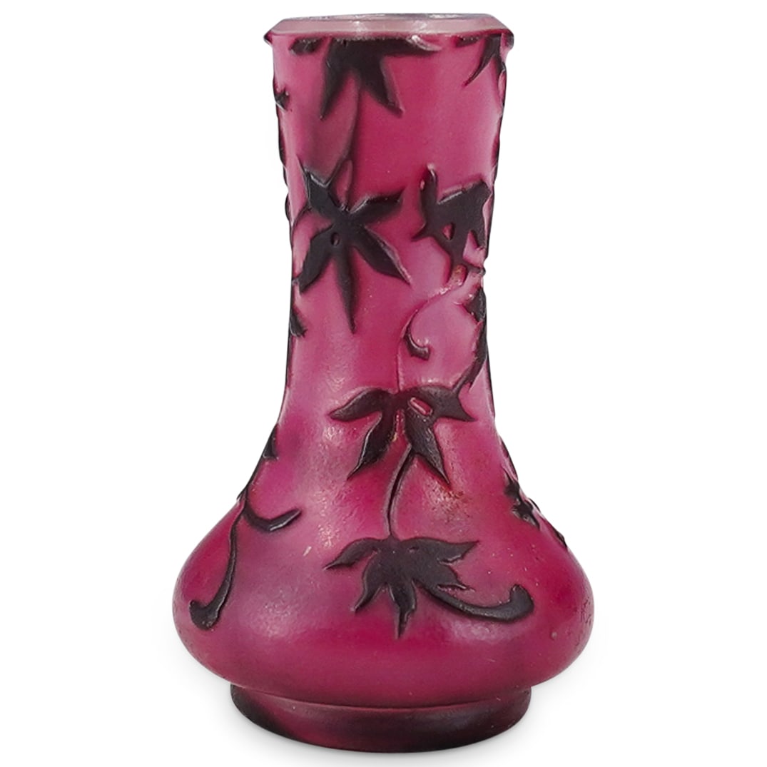 Miniature Michel Nancy Cameo Floral Glass Vase (1 of 4)