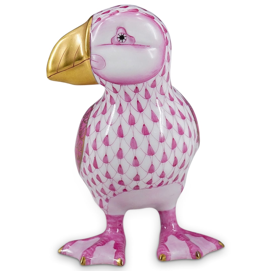 Herend Porcelain "Puffin Bird" Fishnet Figurine (1 of 4)