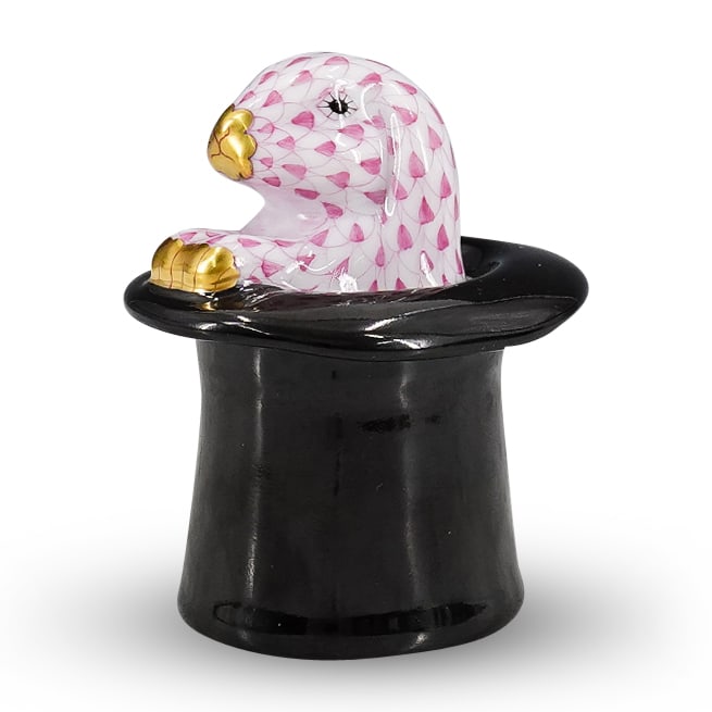 Herend Porcelain "Rabbit Trick" Fishnet Figurine (1 of 4)