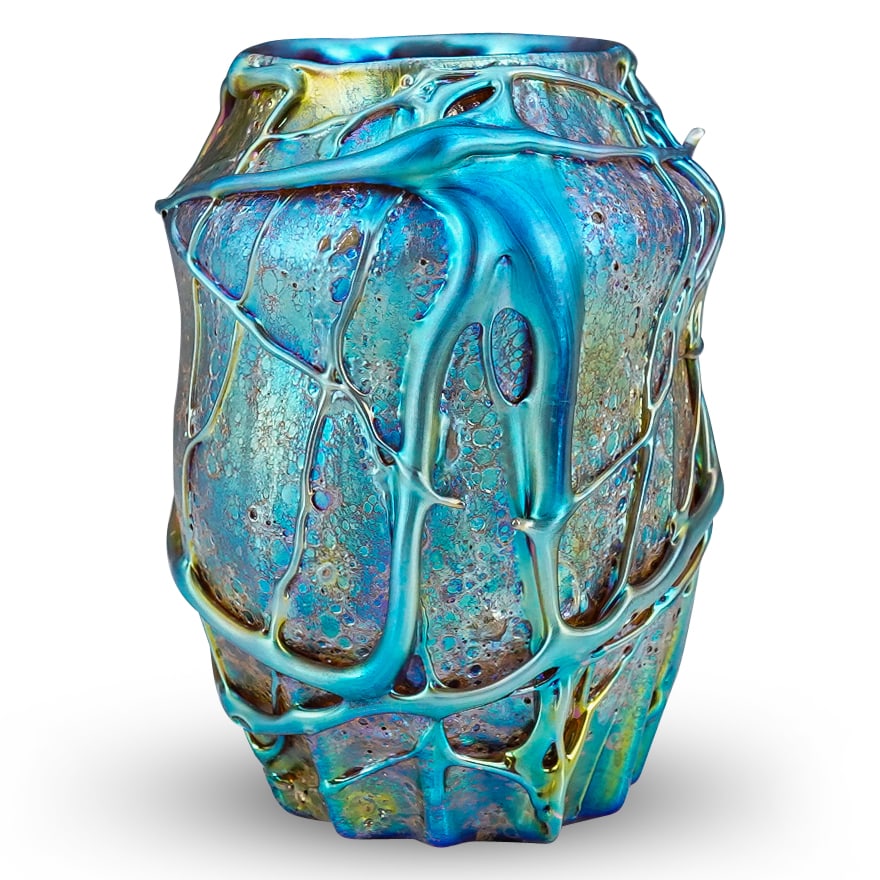 Charles Lotton Style Iridescent Art Glass Vase (1 of 4)