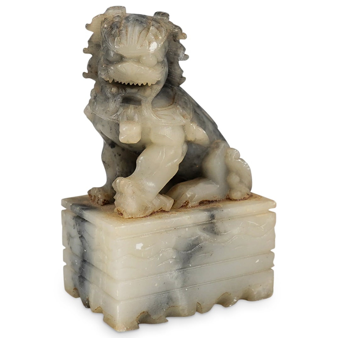 Chinese Carved Soapstone Foo Dog Sculpture (1 of 4)